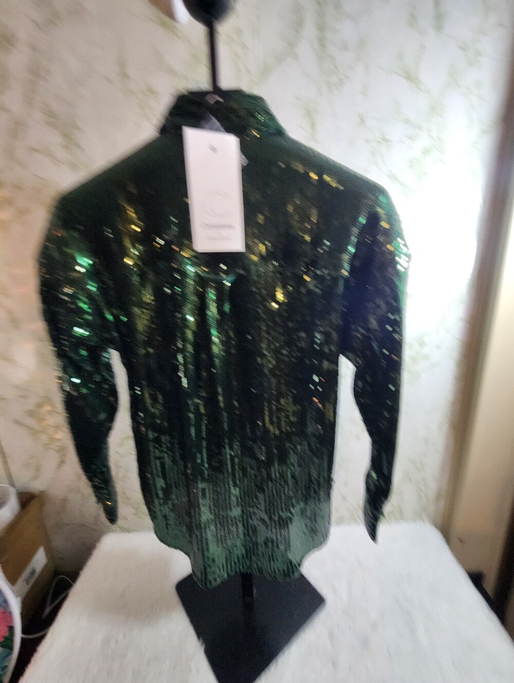 Curations DEBBIE DENMOM Sequin Button Down - Picture 8 of 12